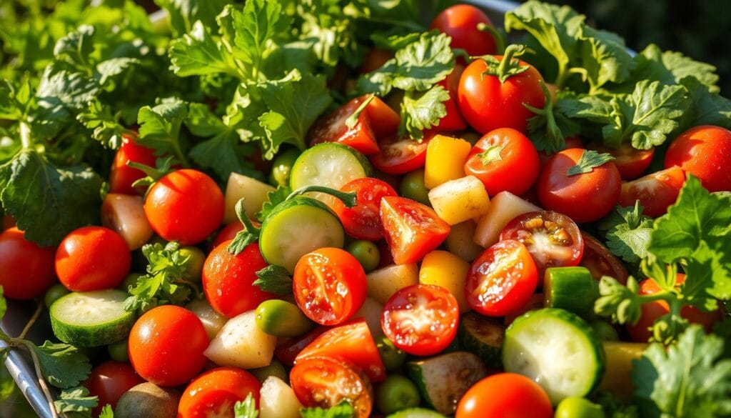 "Letnie sałatki z warzyw z ogrodu"