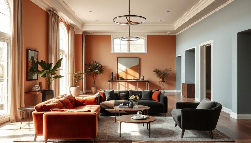 harmonia kolorów w salonie