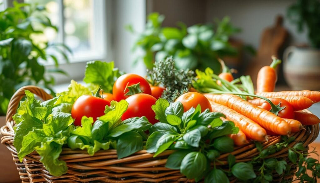 świeże warzywa do sałatek z ogrodu