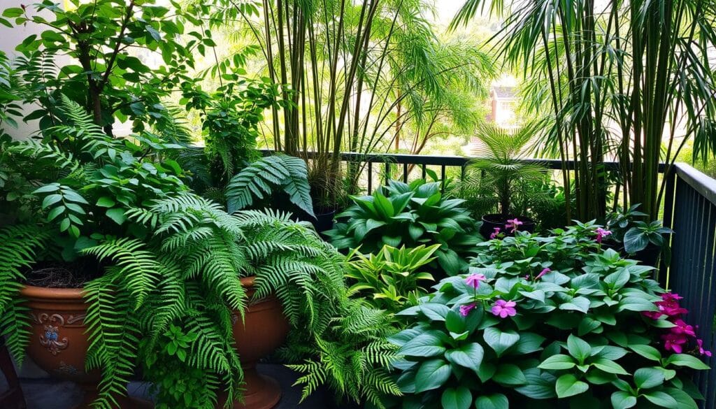 rośliny cieniolubne na balkon